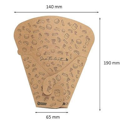 Caixa Cone Porta Crepes De Cart�o 14,5 X 19,0 X 6,5 cm Pack 50 Unidades